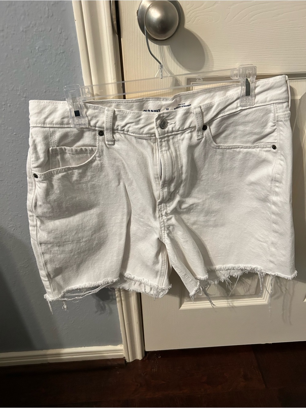 Old Navy White Distressed Denim Cutoff Shorts - Women